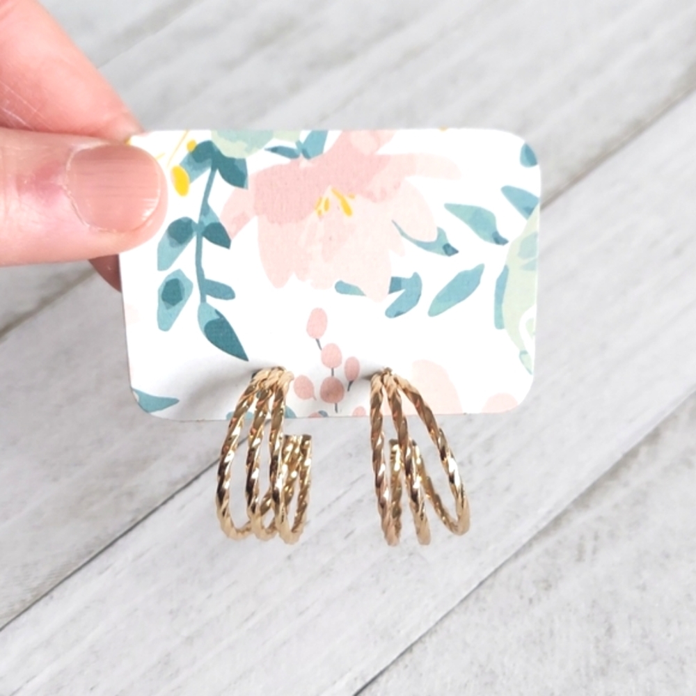 Bree Twisted Tripple Hoop Earrings